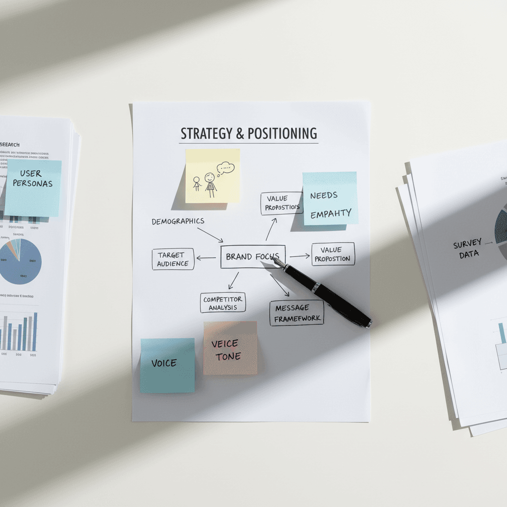 Strategy planning notes and audience research documentation