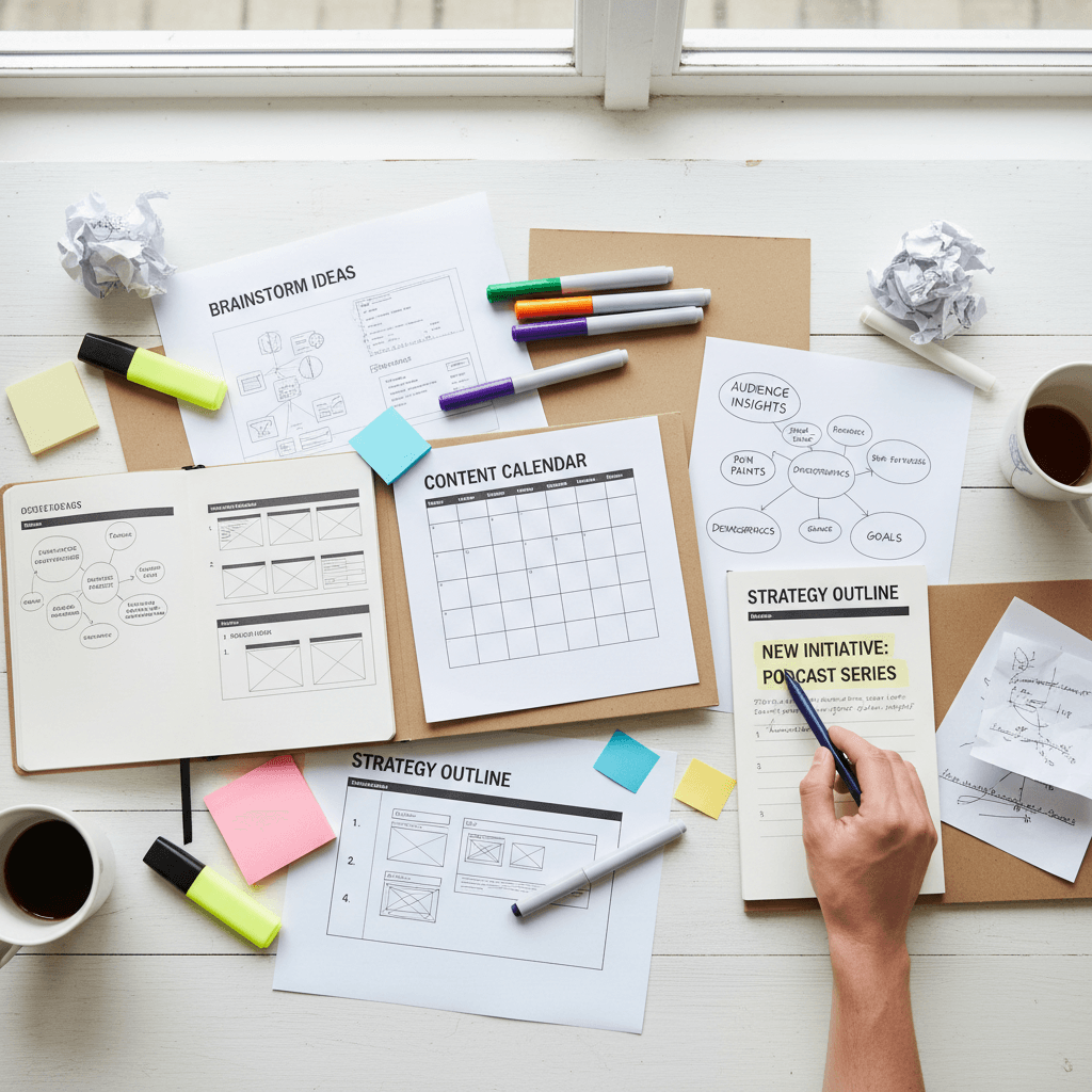 Social media strategy planning and content calendar development